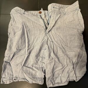 Tommy Bahama Shorts Mens 32 Linen Blend Gray Pockets Vacation Pinstripe Casual